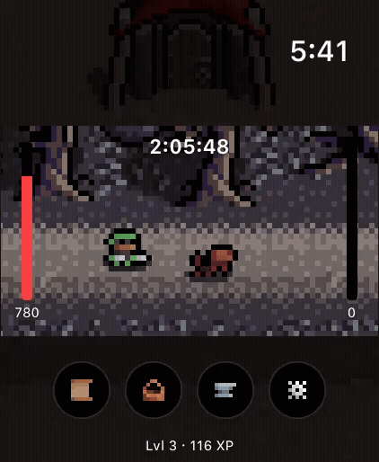Animated pixel-art orc rogue walking in place.