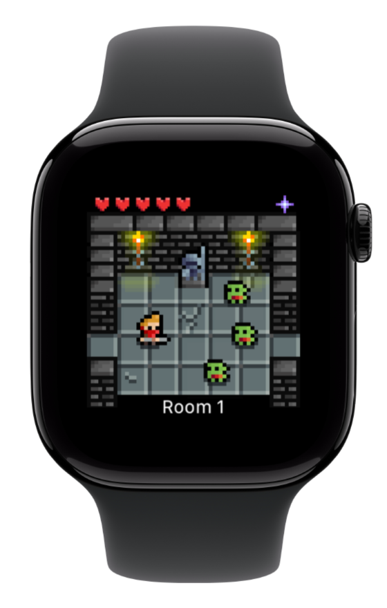 Bit Battler running on Apple Watch